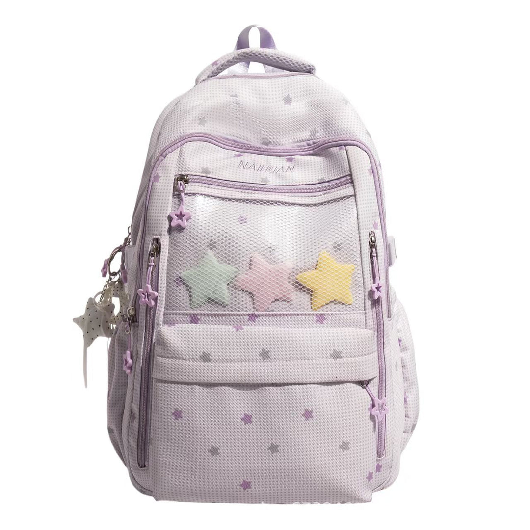 Star-Motif Multi-Pocket Backpack Kalsten