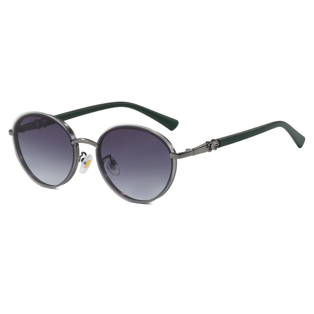 Ladies elegant round sunglasses with mirrored effect Kalsten