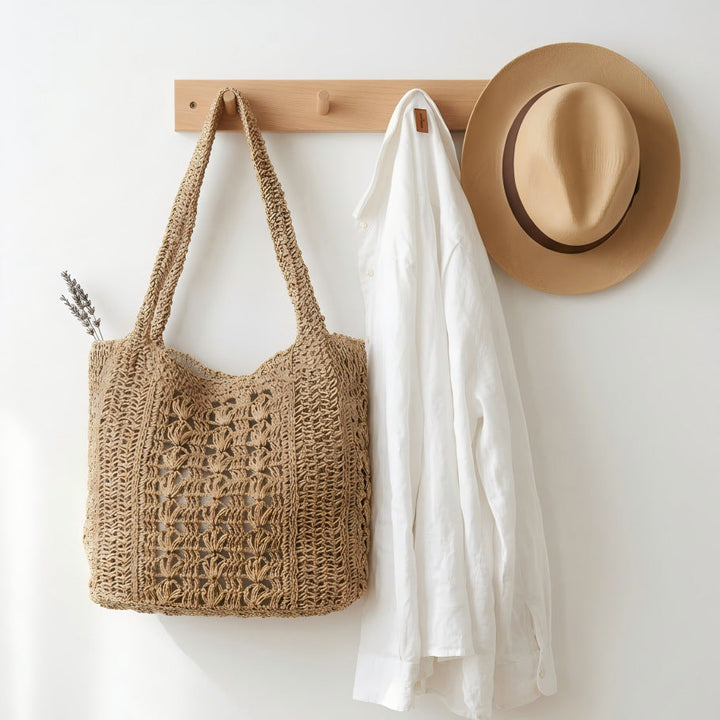 Boho Style Handbag Made of Braided Natural Material Kalsten