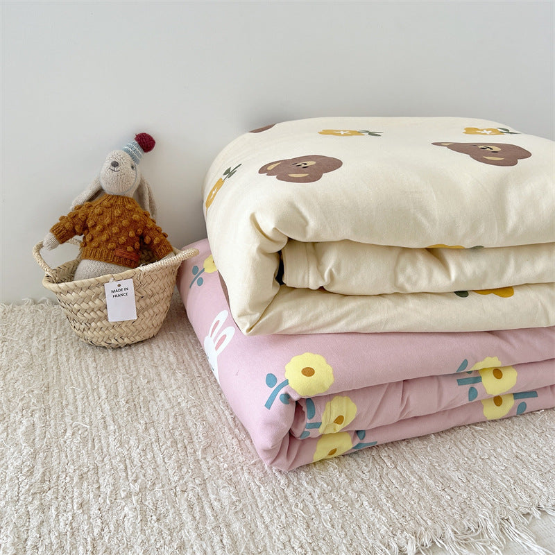 Women's Cozy Cotton Blanket with Loving Bear Pattern Kalsten