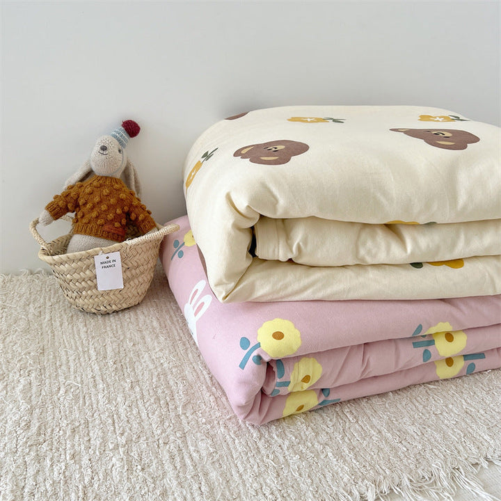 Women's Cozy Cotton Blanket with Loving Bear Pattern Kalsten
