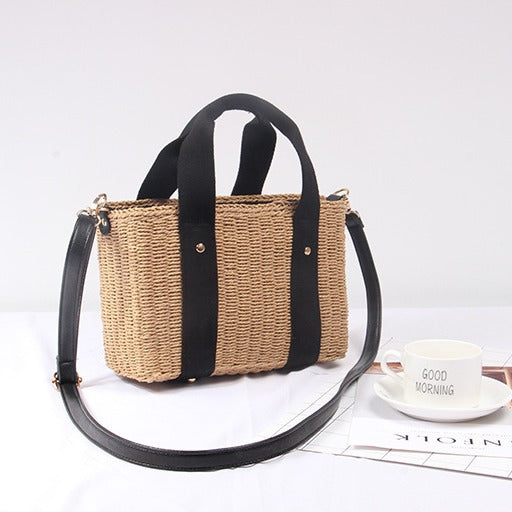 Spacious straw tote bag with comfortable, reinforced handles Kalsten