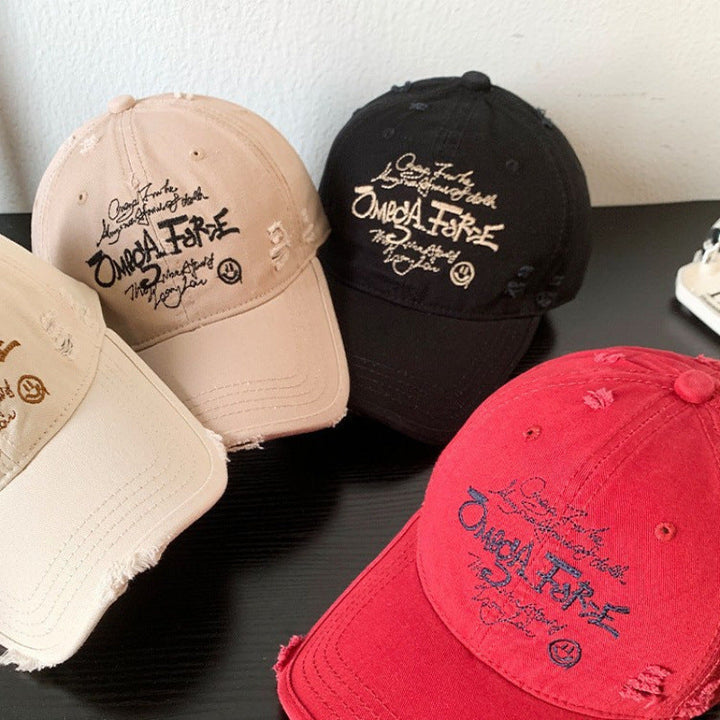 Women's Distressed Graphic Adjustable Baseball Cap Kalsten