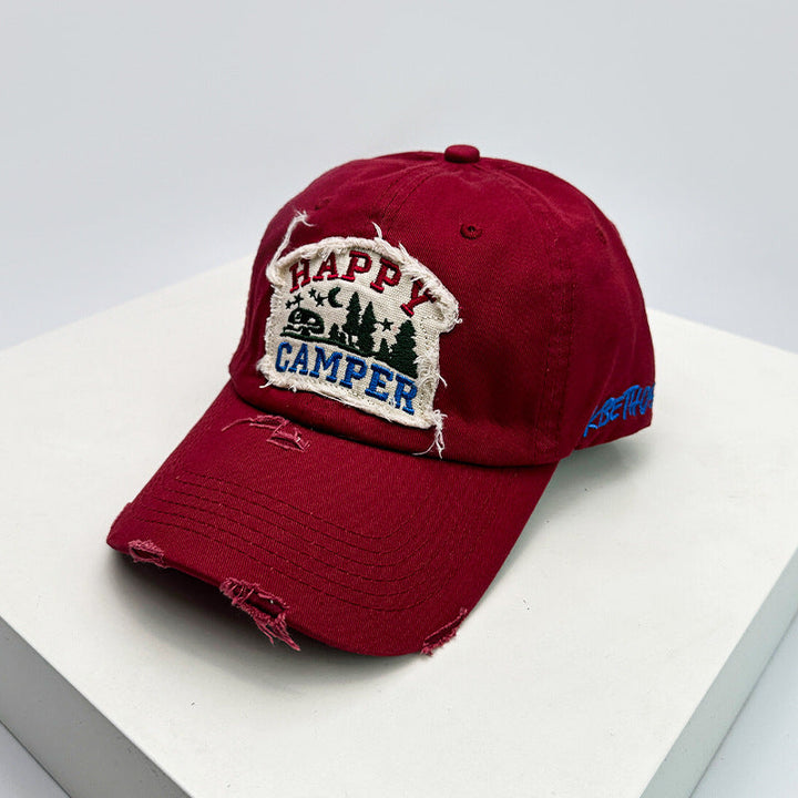 Men's Distressed Embroidered Camping Cap Kalsten