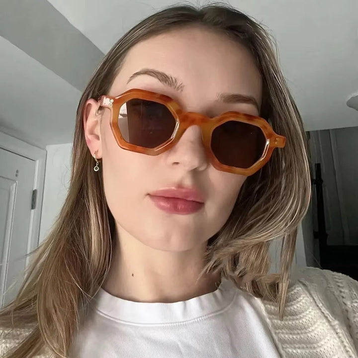 Women's octagonal sunglasses with stylish pattern and UV protection Kalsten