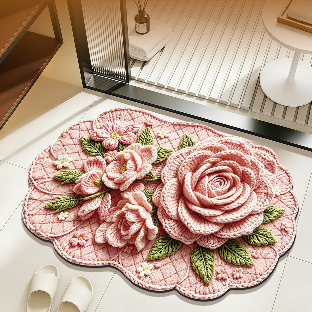 Floral Embellished Bath Mat Kalsten