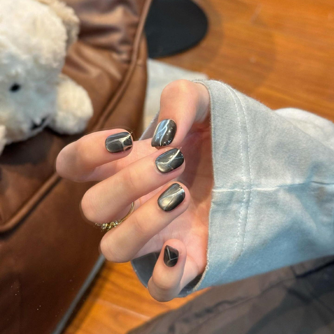 Acrylic Nail Set with Modern Geometric Design Kalsten