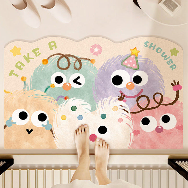 Whimsical Cartoon-Themed Bath Mat Kalsten