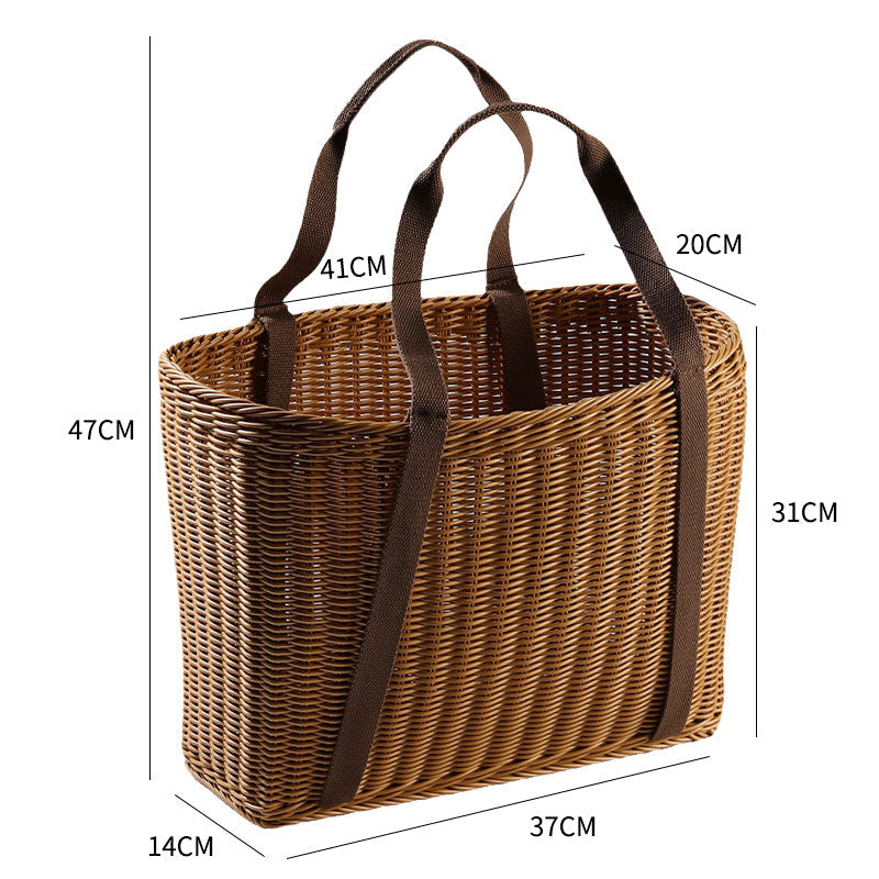 Unisex Handwoven Shopping Basket with Two Handles Kalsten