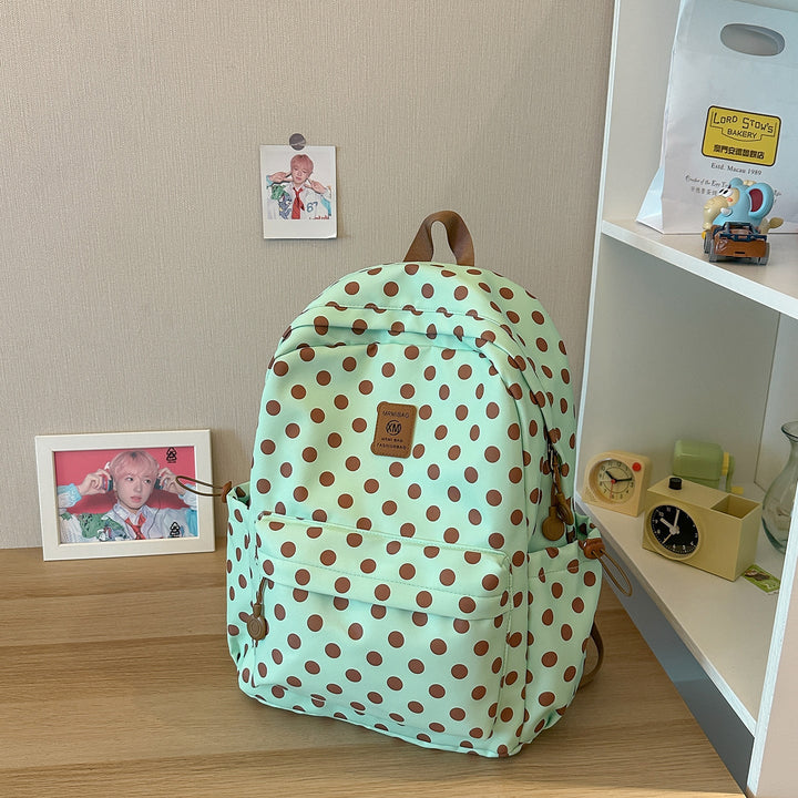 Casual Polka Dot School Backpack