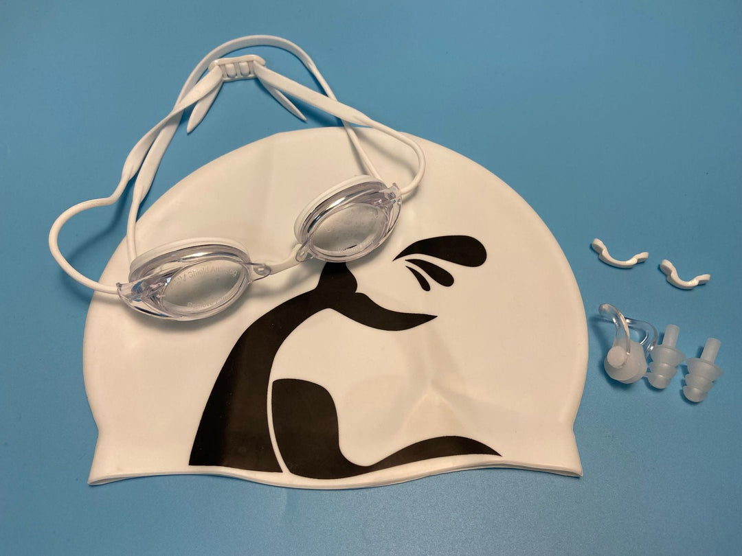 Swimming goggles with adjustable head strap and comfort nose piece Kalsten