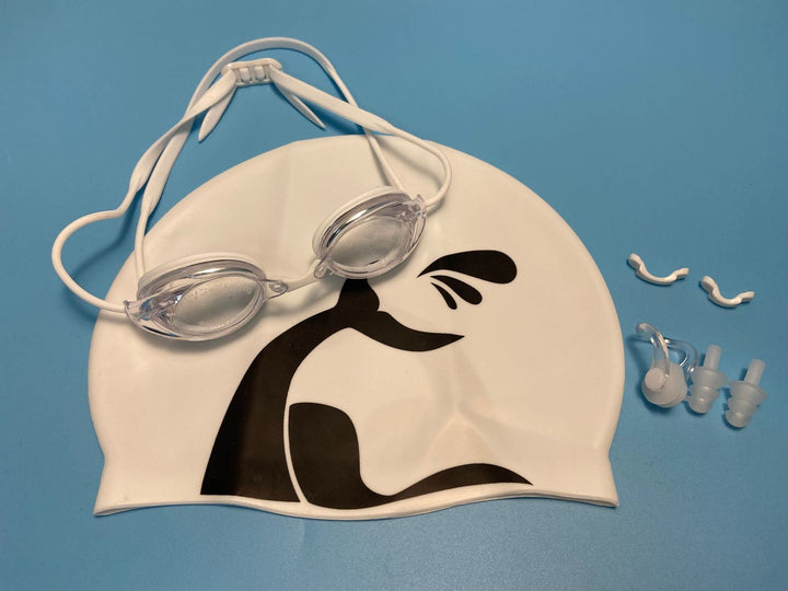 Swimming goggles with adjustable head strap and comfort nose piece Kalsten