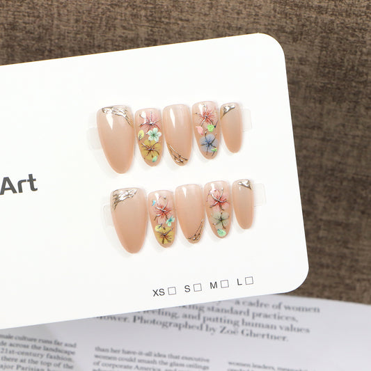 Floral-Inspired Press-On Nail Art Set Acalora