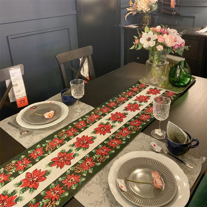 Festive Embroidered Table Runner