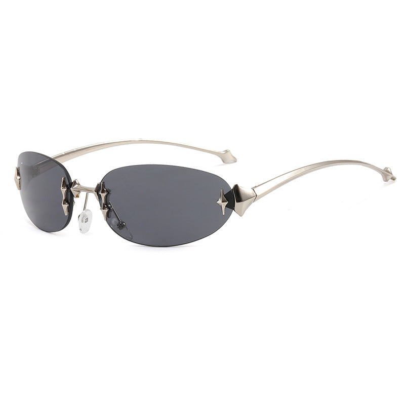 Ladies fashionable sunglasses in futuristic design with mirrored frame Kalsten