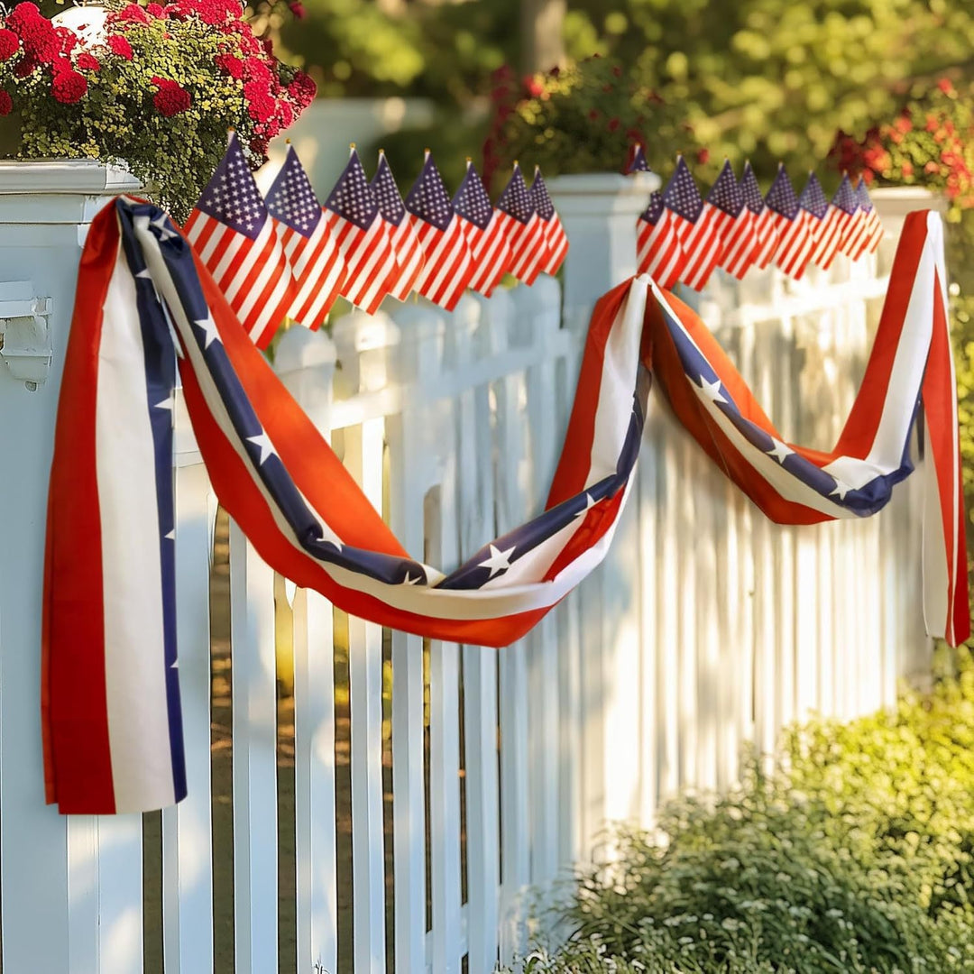 Unisex nan large outdoor banner garland with star pattern and universal hanging loops Kalsten