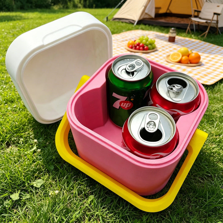 Unisex portable cooler with ergonomic carrying handle and insulated double wall Kalsten