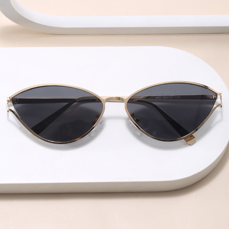 Fashionable Cat-Eye Sunglasses with Thin Metal Frame Kalsten