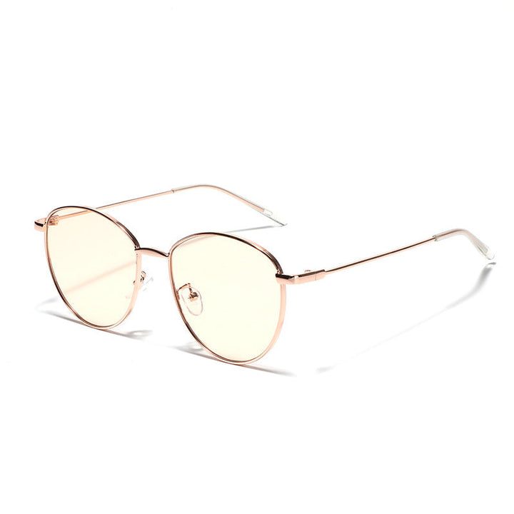 Women's round sunglasses with slim metal frame and polarized lenses Kalsten