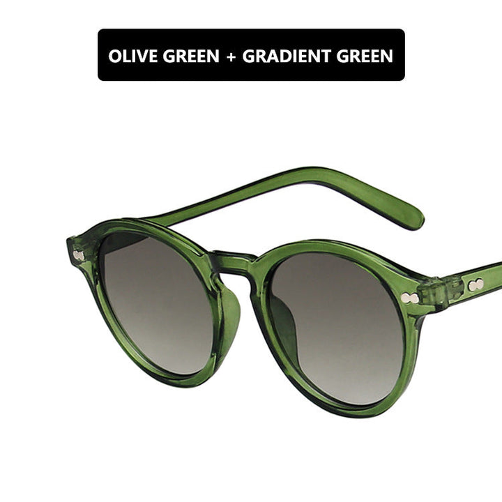 Ladies extravagant round sunglasses with lightweight frame structure and polarized lenses Kalsten