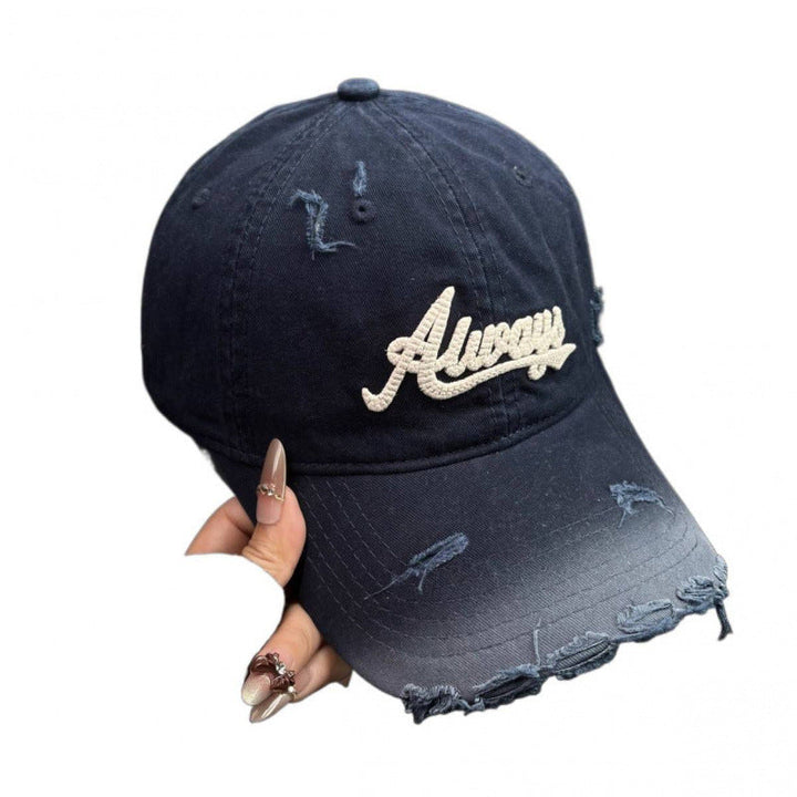 Women's Distressed Denim Style Baseball Cap Kalsten