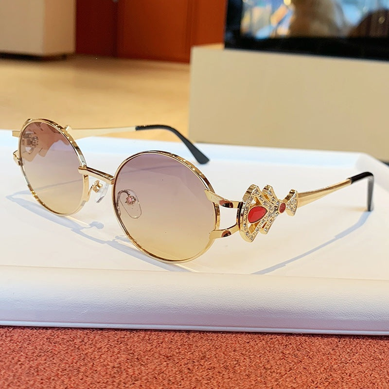 Ladies elegant rectangular sunglasses with glamorous embellishments Kalsten