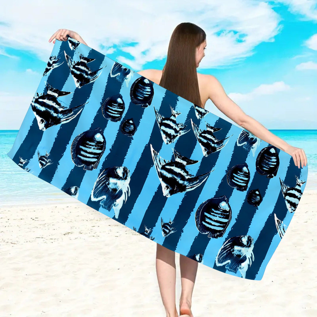 Microfiber beach towel with exclusive turtle motif Kalsten