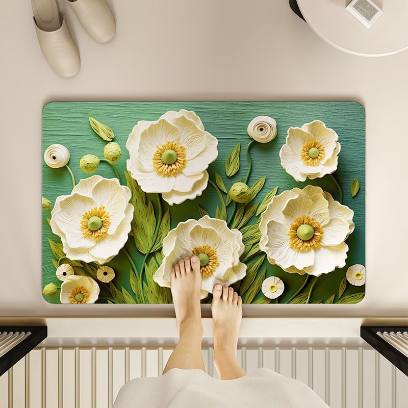 Floral Embossed Bath Mat Kalsten