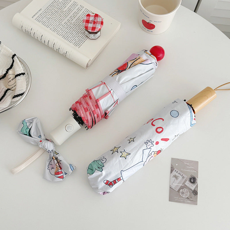 Ladies folding umbrella with playful children's motif Kalsten