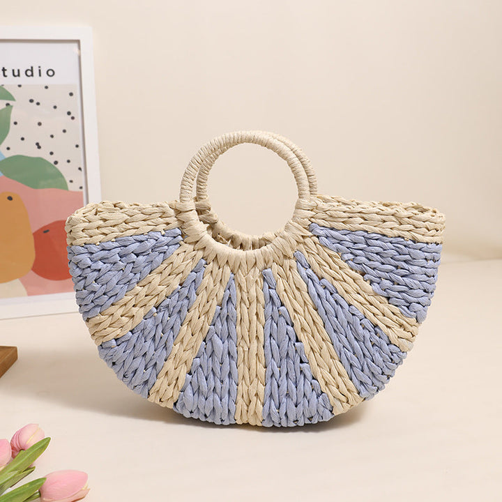 Handbag Made of Handwoven Bast with Base Structure Kalsten