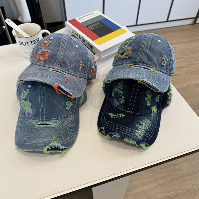 Women's Distressed Denim Baseball Cap Kalsten
