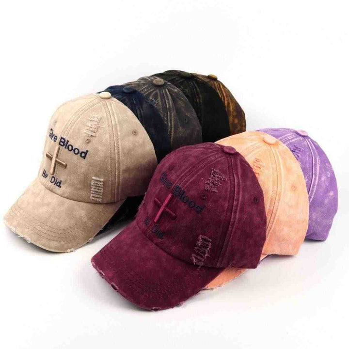 Women's Distressed Graphic Baseball Cap with Inspirational Message Kalsten