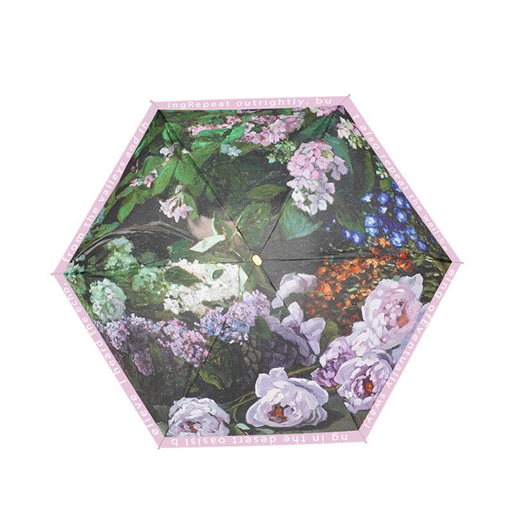 Ladies elegant folding umbrella with floral art design Kalsten