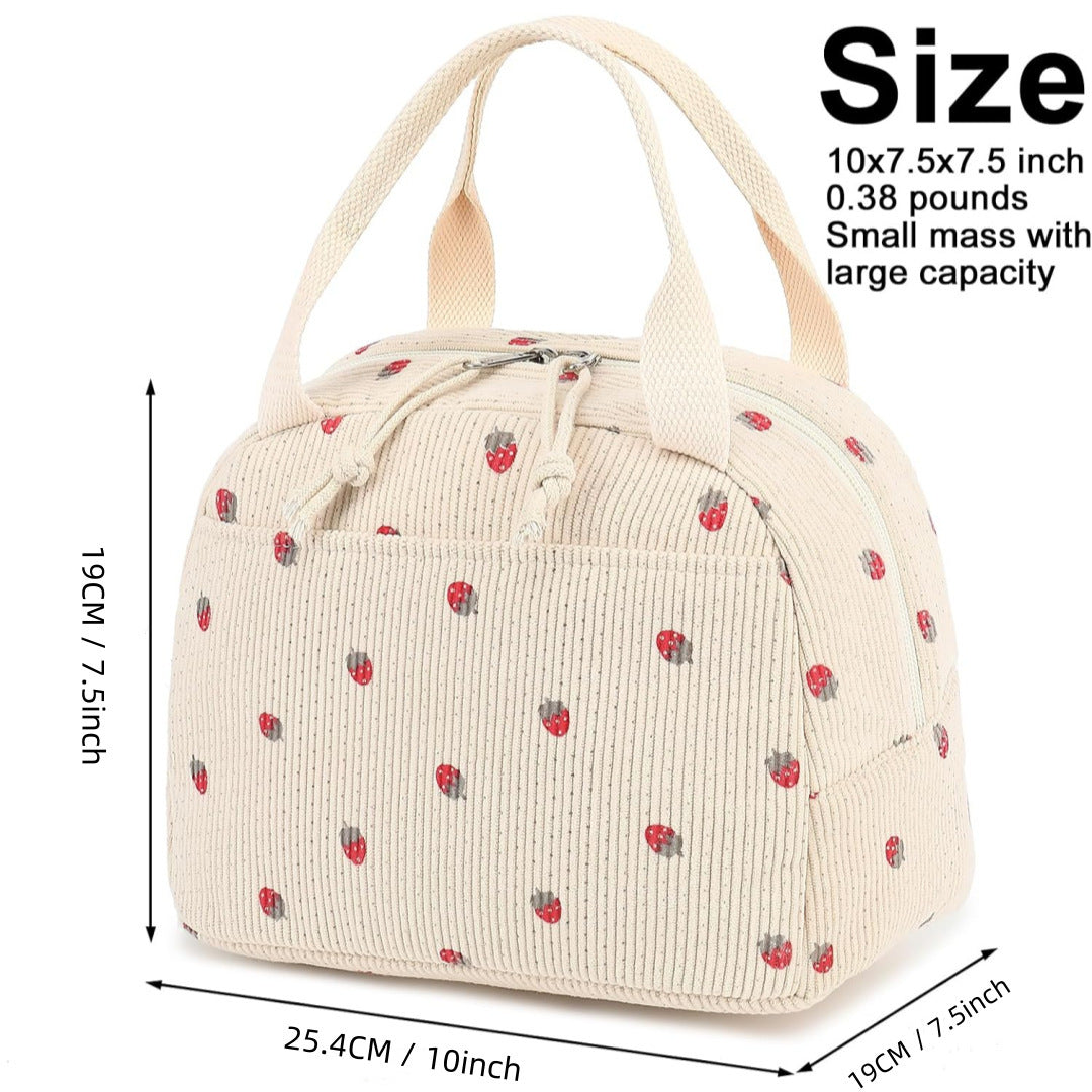 Insulated Strawberry Print Lunch Bag Kalsten