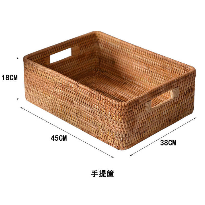 Women rectangular storage basket made of natural material Kalsten