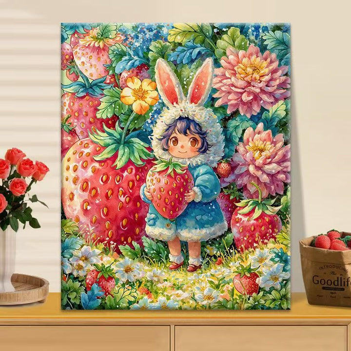 Whimsical Strawberry Garden Canvas Art Kalsten