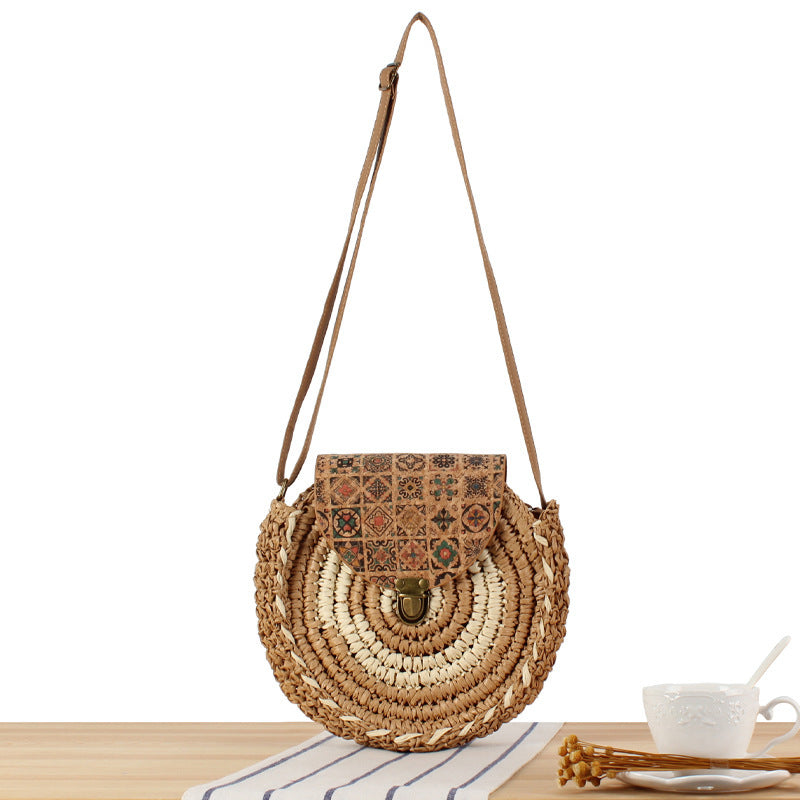 Round Bast Shoulder Bag with Unique Flap Closure Kalsten