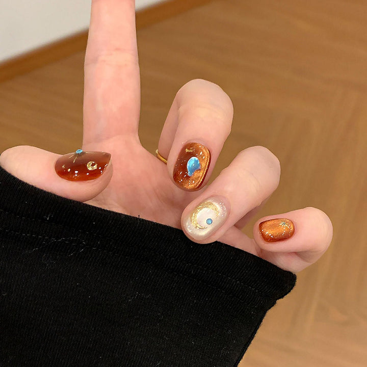 Artificial nails with glamorous metallic effect Kalsten