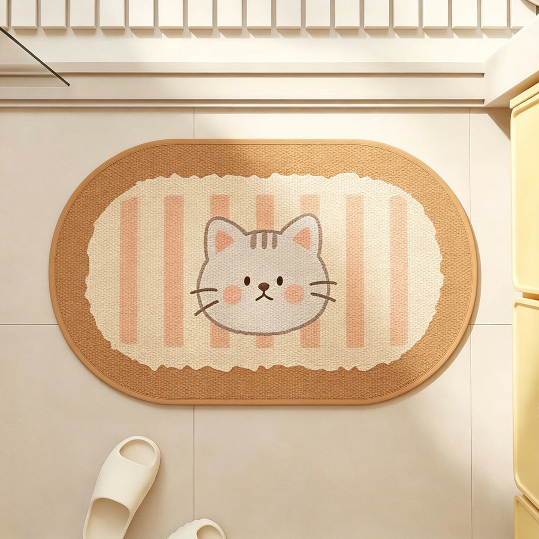Cute Cat-Themed Bath Mat Kalsten