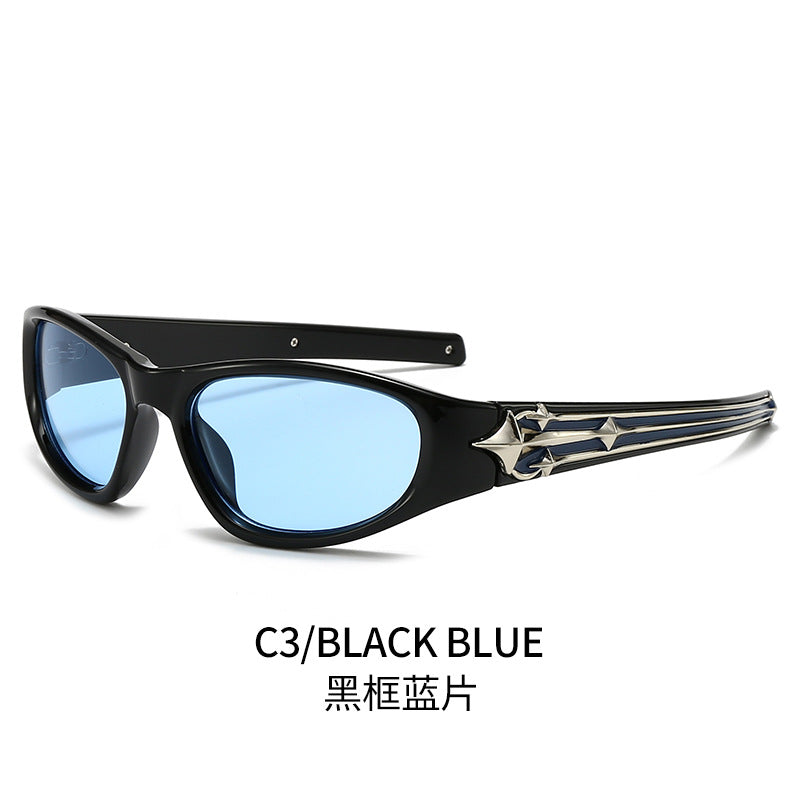 Women's sporty sunglasses in a modern design with a stylish metal frame Kalsten