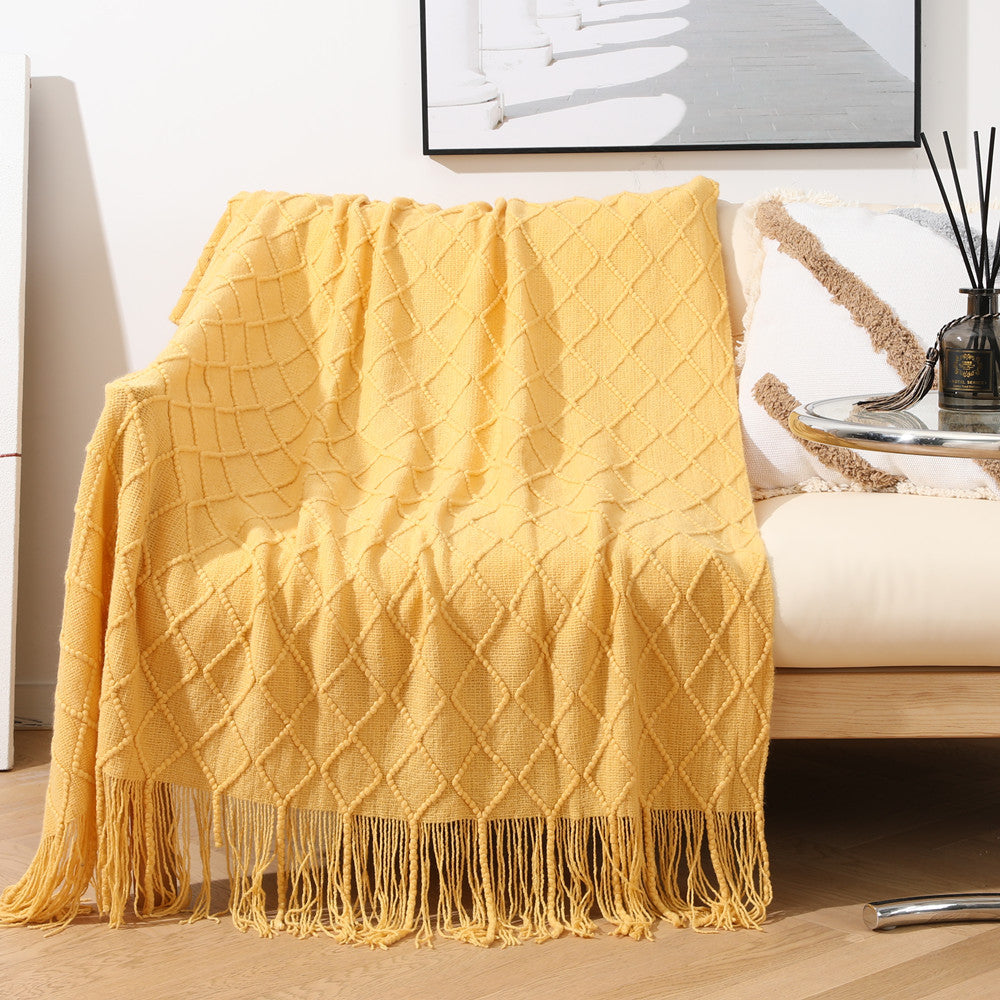 Women’s knitted blanket with textured wave pattern Kalsten