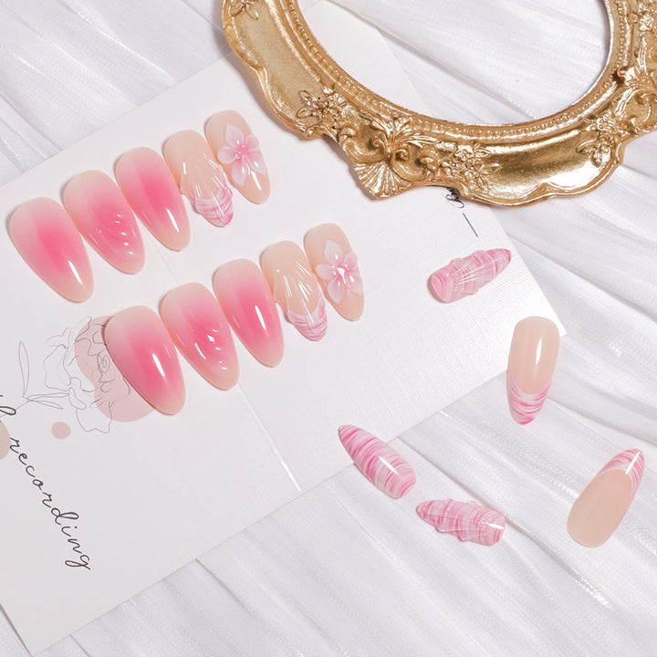 Glamorous Floral Ombre Press-On Nails Kalsten