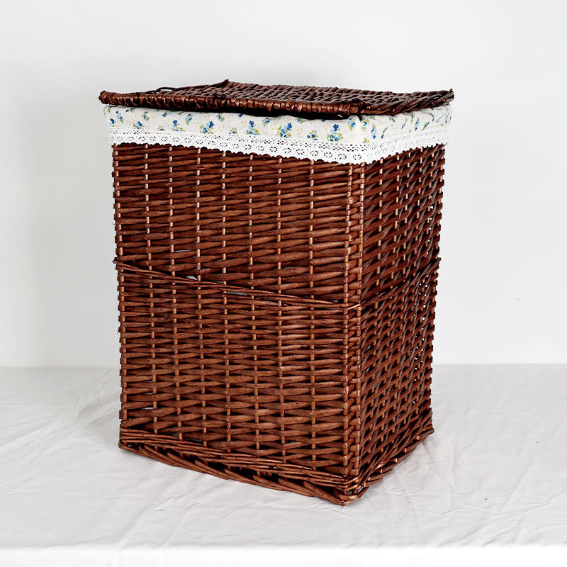 Women's laundry basket with decorative fabric cover and practical lid Kalsten
