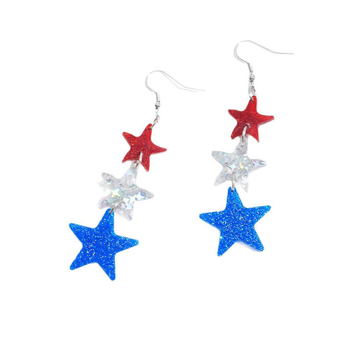 Women’s letter earrings made of resin with glitter effect and pendants Kalsten