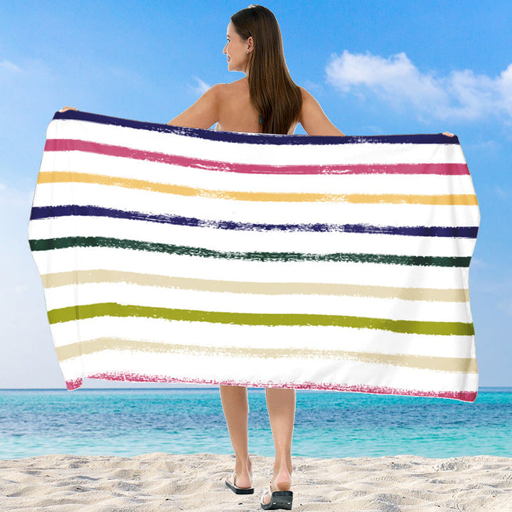 XXL Beach blanket with colorful stripe pattern Kalsten