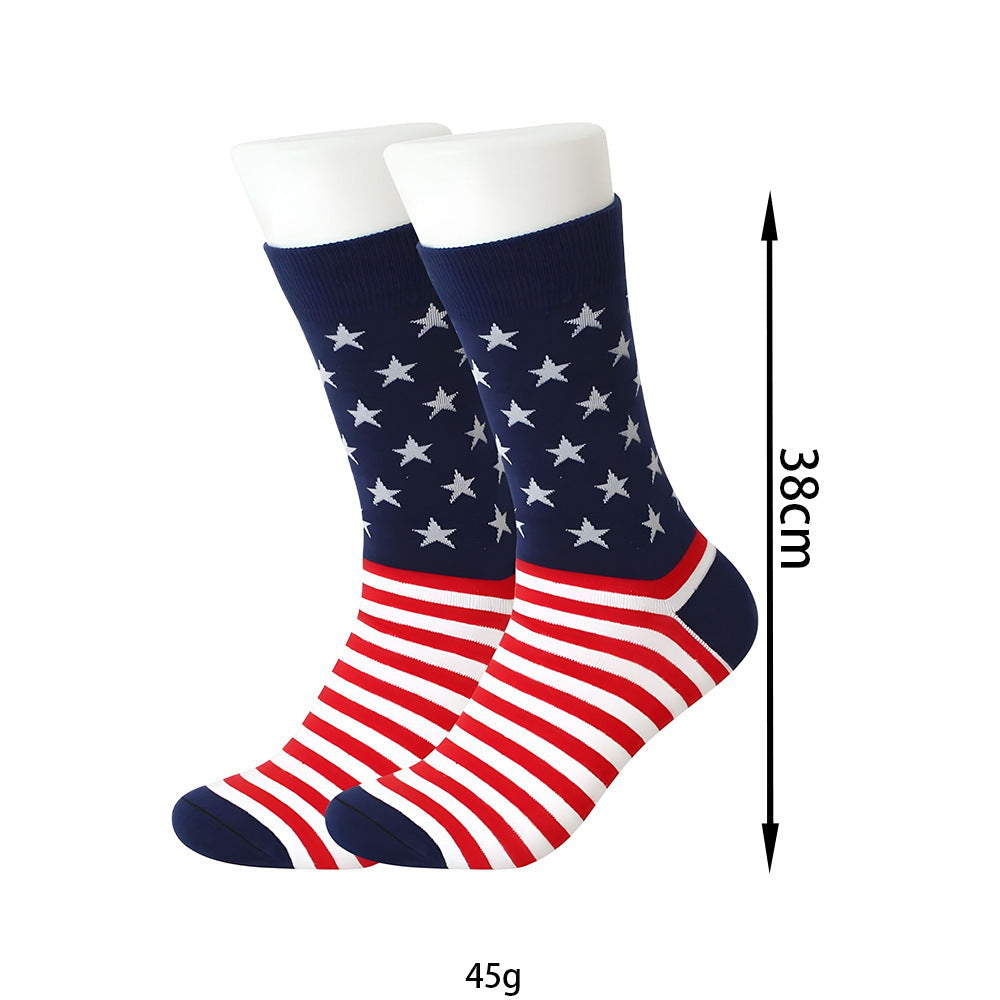 Women's over-the-knee flag pattern knitted socks with elastic cuff and reinforced foot area Kalsten
