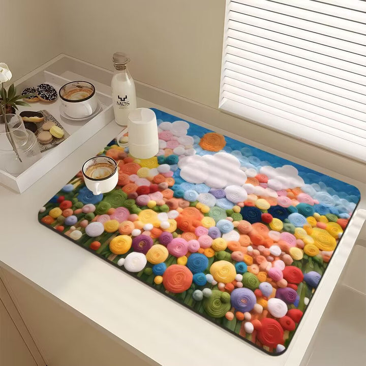 Floral-Themed Kitchen Mat Kalsten
