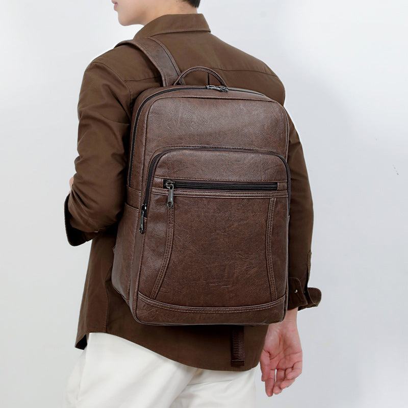 Elegant Backpack Made of Faux Leather with Multiple Compartments Kalsten