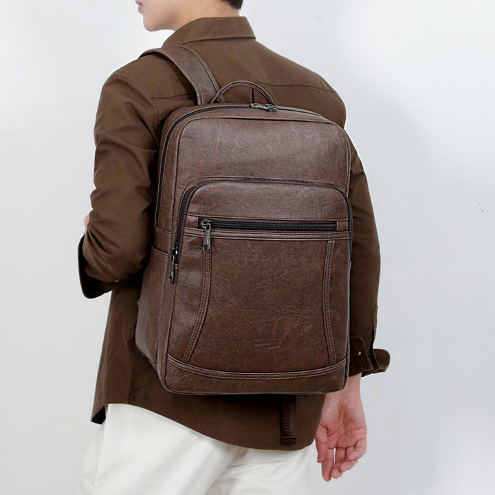 Elegant Backpack Made of Faux Leather with Multiple Compartments Kalsten