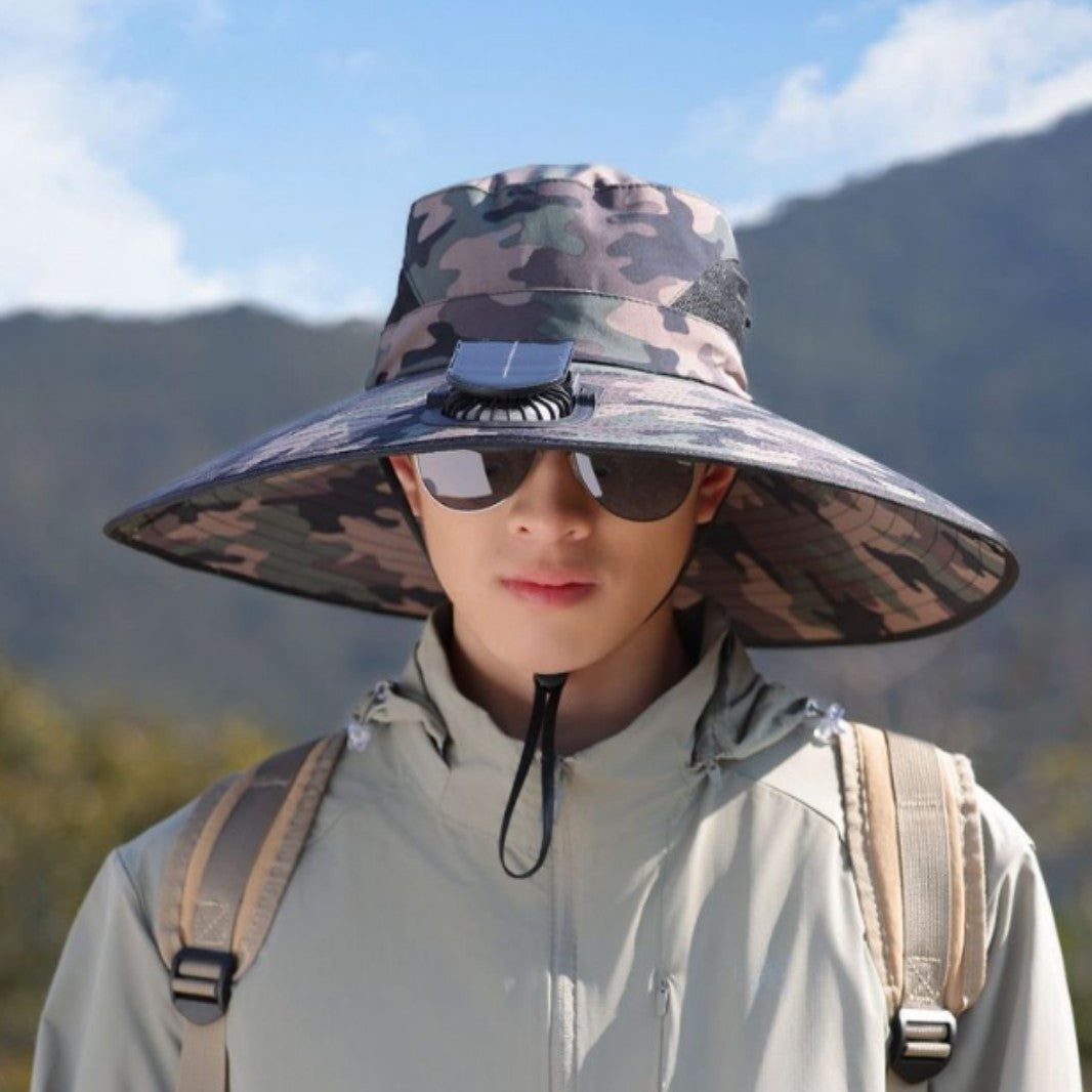 tactical fishing hat with wide brim, mesh ventilation and adjustable chin strap Kalsten